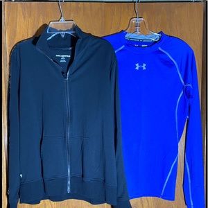 Two for One Sale Karl Langerfeld full Zipper Sweater Under Armour LS T Shirt SzM